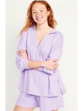 Old Navy Lavender V-Neck Pullover Hoodie Top